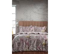 Ew By Edinburgh Weavers Lavish Floral Premium Cotton Sateen Super King Duvet Cover Set Blush, Multi
