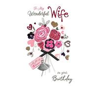 To My Wonderful Wife On Your Birthday Luxury Lavish Keepsake Greeting Card