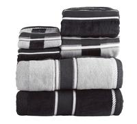 Lavish Home 6 Piece Bathroom Towels Set - 525 GSM 100% Cotton Bathroom Accessories - 2 Bath Sheets, 2 Hand Cloths, and 2 Wash Cloths - Soft Towel Set for Shower, Gym, Dorm, and Spa (Charcoal)
