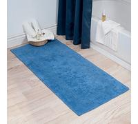 Lavish Home Bath Mat - 60x24-Inch Plush Cotton Bathroom Runner - Machine Washable Bath Mats for Bathroom, Kitchen, or Laundry Room (Blue)
