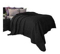 Lavish Home Black Quilt Coverlet- for King Size Beds-Basket Weave Quilted Pattern-Soft & Lightweight Bedding for All Seasons- Solid Color Bedspread