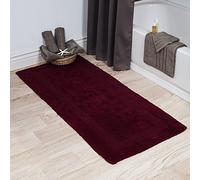 Lavish Home Cotton Bath Mat- Plush 100 Percent Cotton 24x60 Long Bathroom Runner- Reversible, Soft, Absorbent, and Machine Washable Rug (Burgundy)