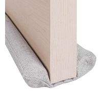 Lavish Home Décor Luxury Tweed Fabric Draught Excluder for Bottom of Door - Double Sided Interior Door Draft Stopper, Blocker, Guard, Seal - Grey and Brown (Grey)