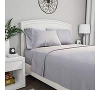 Lavish Home, Silver Gray Brushed Microfiber Set-3 Piece Bed Linens-Fitted & Flat Sheets, 1 Pillowcase-Wrinkle, Stain & Fade Twin