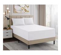 Lavish Label 400 Thread Count Cotton Bed Sheets (150 x 200 + 40 CM) | 100% Egyptian Cotton Soft & Comfortable (King, Extra Deep Fitted, White)