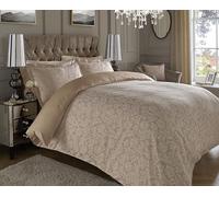 Lavish Label Luxurious Jacquard 600 Thread Count Duvet Cover Set (200 x 200 CM) with 2 Oxford pillowcases (48 x 75 CM) | Cotton Rich Soft & Comfortable Bedding Set (Natural, Double)