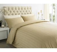 Lavish Label Luxury 400 Thread Count Duvet Cover Set (135 x 200 CM) with pillowcases (48 x 75 CM) | 100% Egyptian Cotton Soft & Comfortable Satin Stripe Bedding Set (Beige, Single)
