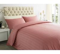 Lavish Label Luxury 400 Thread Count Duvet Cover Set (200 x 200 CM) with 2 pillowcases (48 x 75 CM) | 100% Egyptian Cotton Soft & Comfortable Satin Stripe Bedding Set (Peach, Double)