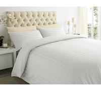 Lavish Label Luxury 400 Thread Count Duvet Cover Set (260 x 220 CM) with 2 pillowcases (48 x 75 CM) | 100% Egyptian Cotton Soft & Comfortable Satin Stripe Bedding Set (White, Super King)
