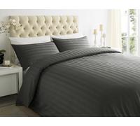 Lavish Label Luxury 400 Thread Count Duvet Cover Set (260 x 220 CM) with 2 pillowcases (48 x 75 CM) | 100% Egyptian Cotton Soft & Comfortable Satin Stripe Bedding Set (Steel Grey, Super King)