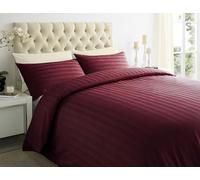 Lavish Label Luxury 400 Thread Count Duvet Cover Set (260 x 220 CM) with 2 pillowcases (48 x 75 CM) | 100% Egyptian Cotton Soft & Comfortable Satin Stripe Bedding Set (Maroon, Super King)