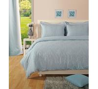 Lavish Label Luxury 400 Thread Count Paisley Printed Duvet Cover (200 x 200 CM) with 2 pillowcases (48 x 75 CM) | Cotton Rich Soft & Comfortable Bedding Set (Blue, Double)
