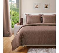Lavish Label Luxury 400 Thread Count Paisley Printed Duvet Cover (200 x 200 CM) with 2 pillowcases (48 x 75 CM) | Cotton Rich Soft & Comfortable Bedding Set (Brown, Double)