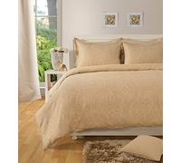 Lavish Label Luxury 400 Thread Count Paisley Printed Duvet Cover (200 x 200 CM) with 2 pillowcases (48 x 75 CM) | Cotton Rich Soft & Comfortable Bedding Set (Caremel, Double)