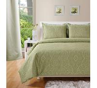 Lavish Label Luxury 400 Thread Count Paisley Printed Duvet Cover (200 x 200 CM) with 2 pillowcases (48 x 75 CM) | Cotton Rich Soft & Comfortable Bedding Set (Green, Double)