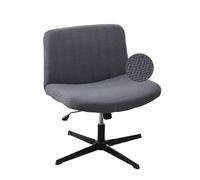 LavishCover Vanity Chair Cover Exquisite, Waterproof and Elastic Criss Cross Chair Cover, Armless Desk Chair Cover, Mid Back Wide Seat Accent Chair Covers for Nail Salon Chairs (Grey,T-type)