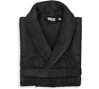 LavishFashionTown 100% Egyptian Cotton Towel Mens & Women Dressing Gown Hooded And Shawl Collar Robe Belt Closure Unisex Toweling Bathrobe With Two Big Front Pockets & a Best Gift (Black-2XL)
