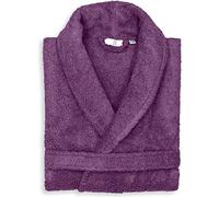 LavishFashionTown 100% Egyptian Cotton Towel Mens & Women Dressing Gown Hooded And Shawl Collar Robe Belt Closure Unisex Toweling Bathrobe With Two Big Front Pockets & a Best Gift (Purple-M)