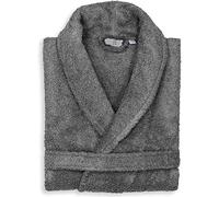 LavishFashionTown 100% Egyptian Cotton Towel Mens & Women Dressing Gown Hooded And Shawl Collar Robe Belt Closure Unisex Toweling Bathrobe With Two Big Front Pockets & a Best Gift (Charcoal-XL)
