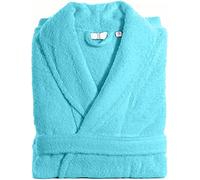LavishFashionTown 100% Egyptian Cotton Towel Mens & Women Dressing Gown Hooded And Shawl Collar Robe Belt Closure Unisex Toweling Bathrobe With Two Big Front Pockets & a Best Gift (Aqua-S)