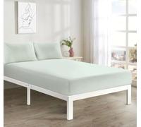 LavishFashionTown Extra Deep Fitted Sheet 40cm Brushed Microfiber Ultra Soft No-Iron Wrinkle-Resistant Plain Dyed Fitted Bed Sheets Hypoallergenic Breathable Sheets (Duck Egg, King)