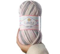 LaVita Baby Batik 100% Acrylic Yarn - Soft - Hypoallergenic - Anti-Pilling - Gradient Yarn for Knitting & Crocheting Baby Items Super Saver Yarn Pack - 10.5 oz - 144 Yards (BY10)