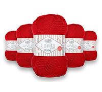 LaVita Yarn, BABY Hand Knitting Yarn Wool 5-Pieces Pack Best Uni Anti-Pilling DK Plus 100% Micro Acrylic, 1 Ball 100 g, 250 mt (3016)