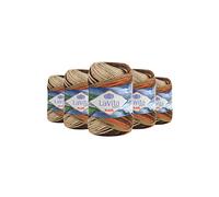 LaVita Yarn Batik Hand Knitting Yarn, Wool 5-Pieces Pack, 100% Acrylic Yarn, 1 Ball 100 gr, 170 mt (DG07-Skulent)