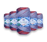 LaVita Yarn Batik Hand Knitting Yarn, Wool 5-Pieces Pack, 100% Acrylic Yarn, 1 Ball 100 gr, 170 mt (DG08-Orkide)
