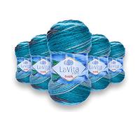 LaVita Yarn Batik Hand Knitting Yarn, Wool 5-Pieces Pack, 100% Acrylic Yarn, 1 Ball 100 gr, 170 mt (DG18-Haseki)