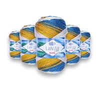 LaVita Yarn Batik Hand Knitting Yarn, Wool 5-Pieces Pack, 100% Acrylic Yarn, 1 Ball 100 gr, 170 mt (DG19-Nergis)