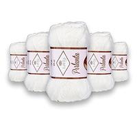 LaVita Yarn DK Yarn, 5-Piece Pack, 100% Acrylic, 100g, 225m, White