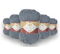 LaVita Yarn Gold Hand Knitting Yarn 5-Pieces Pack 100% Acrylic Yarn, 1 Ball 100 gr, 100 mt (6001)