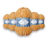 LaVita Yarn VELUR Hand Knitting Yarn, Wool 5-Piece Pack, 100% Micro Polyester Sports Yarn, 1 Ball 100 g, 120 m (1038)