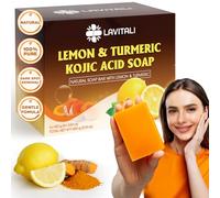 LaVitali TRIPLE ACTIONING FORMULA: Turmeric, Lemon & Kojic Acid Soap combines the skin whitening effects of Turmeric, Lemon and Kojic Acid known for its ability to clarify