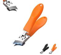 Lavito Nail Clipper, Caurat Slanted Nail Clippers, Wide Jaw Opening Anti-Splash Slanted Nail Clipper, Portable Ultra Sharp Nail Clippers, for Thick Toenails and Fingernails(Orange)