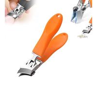 Lavito Nail Clipper,Wide Jaw Opening Anti-Splash Slanted Nail Clipper,Portable Ultra Sharp Nail Clippers for Ingrown Nails and Thick Toenails (Orange)