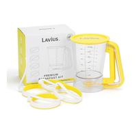 Lavius 5 Piece Premium Griddle Breakfast Kit, Including 4 Egg Rings Plus 1 Batter Dispenser for Family Morning Cooking, and Bakery lovers, Ultimate Pancake Breakfast Kit