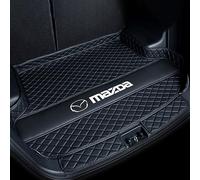 LAVIYE Car Boot Liner Leather Mat For Mazda CX5 2023 2024 2025 Flat Style Trunk Mat, Waterproof anti-slip easy to clean of Dustproof trunk flat mat,C Black-Black