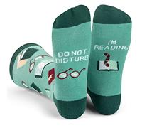 Lavley Book and Reading Socks - Funny gift for book lovers - Cozy socks for men and women - Great for birthdays or Christmas, Do Not Disturb I'm Reading, One Size
