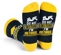 Lavley Funny Socks for Adults - Cool novelty socks for men, women and teens - Great stocking stuffer or birthday gift, Do Not Disturb I'm Retired, One Size