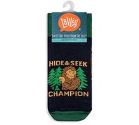 Lavley Funny Socks for Adults - Cool novelty socks for men, women and teens - Great stocking stuffer or birthday gift, Bigfoot Hide and Seek Champion, One Size