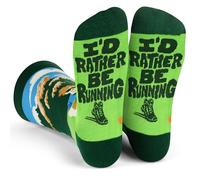 Lavley I'd Rather Be Running Socks - Funny Runner Gift for Men, Women, and Teens