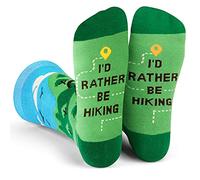Lavley Outdoors Socks With Fun Sayings - Cool Gifts for Hiking, Camping, and Mountain Lovers, I’d Rather Be Hiking, One Size