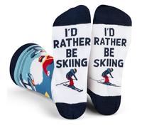 Lavley Ski and Snowboard Socks - Gifts for Skiers, I'd Rather Be Skiing, One Size