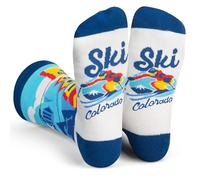 Lavley Ski Socks - Funny socks for skiers and snowboarders - Unisex novelty gift - Great for birthdays or holidays, Ski Colorado, One Size