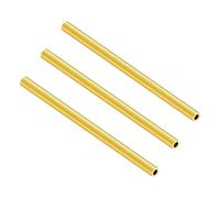 LAVMHAB Round Brass Tube 5mm OD x 1.0mm Wall Thickness x 200mm Length, Seamless Round Brass Pipes Tubing for DIY Craft (3 Pcs)