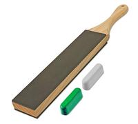 LAVODA Leather Strop for Knife Sharpening with Polishing Compound Paddle Strop Double-Sided Strop Kit 14" x 2" Knife Stropping Block for Honing Woodworking Pocket Fnives, Folding Knife