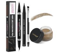 LAVONE Hair-Like Eyebrow Pen Makeup kit, Eyebrow Pencils for Women with Waterproof Microblading Eyebrow Pencil, Eyebrow Pomade, Eyeliner and Eyebrow Brush, Create Full, Natural Brows, Dark Blonde