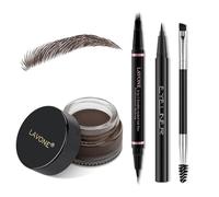 LAVONE Natu Eyebrow Pencil Set with Waterproof 2 in 1 Microblading Pen, Eyebrow Ointment, Eyeliner and Double Tip Eyebrow Brush, Eyebrow Pencil Set